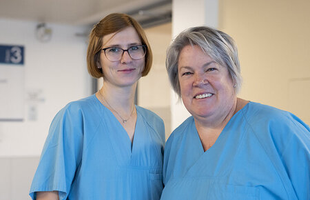 Die Studienassistentinnen – auch Study Nurse genannt – des Brustzentrums Potsdam: Karolin Wastell (links) und Bettina Schinke (rechts).