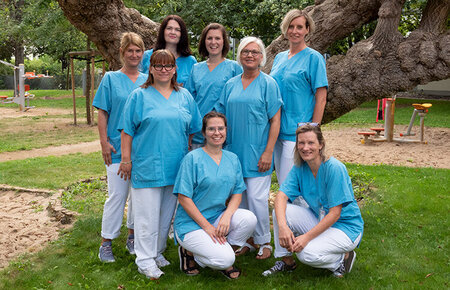 Teamfoto der Physiotherapeutinnen der Klinik für Geriatrie