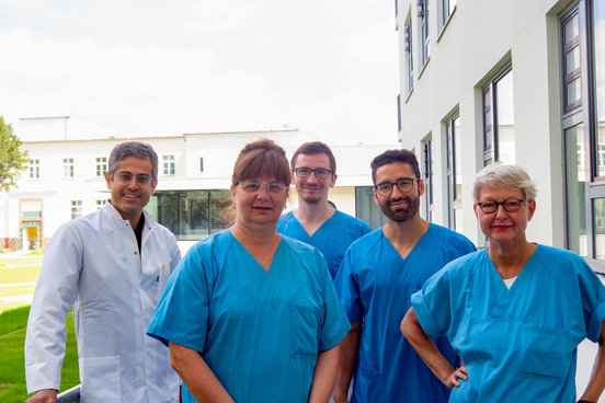 Das Diabetes-Team des Klinikum Ernst von Bergmann in Potsdam (v. l.): Dr. Saban Elitok, Andrea Hanck, Dr. Urs Schumann, Dr. Abner Daniel Aguilar Valdez, Franziska Adam