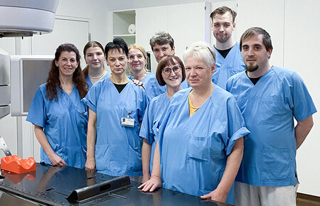 Gruppenfoto der Medizinischen Technolog*innen für Radiologie der Klinik für Radioonkologie und Strahlentherapie